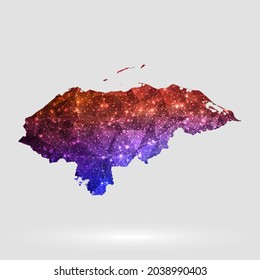 Honduras map background in polygonal style. Vector illustration low poly colorful Honduras map of isolated. Vector EPS 10.