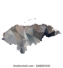 honduras map - Black, grey, geometric rumpled low poly style gradient graphic background, polygonal design for your. Vector illustration eps 10.