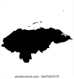 Honduras Map - black World Map International vector template with High detailed isolated on white background - Vector