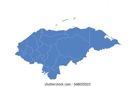 Honduras map blue color