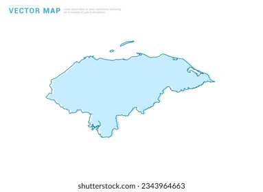 Honduras map blue silhouette isolated on white background, illustration template vector.