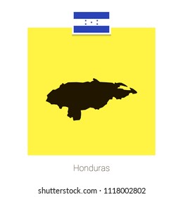 Honduras map design with flag and yellow background vector