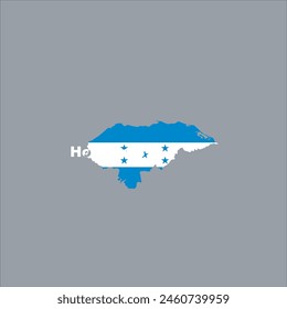 Honduras map and flag color design on gray background