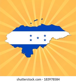  Indicador del mapa de Honduras en la ilustración de sunburst