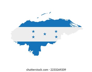 Honduras map flag vector silhouette illustration isolated on white background. Honduras map. Honduras flag. Country in America.