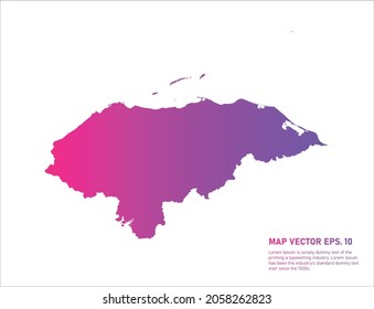 Honduras map gradient color . on white background. 