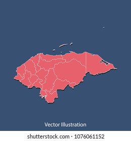 Honduras map - High detailed color map of Honduras. flat design style, clean and modern. Vector illustration eps 10