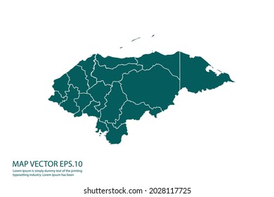 Honduras-Karte hoch detailliert auf weißem Hintergrund. Abstraktes Design, Vektorgrafik eps10