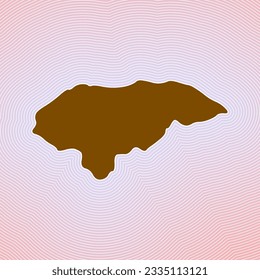 Icono de mapa de Honduras. Forma de campo en el fondo de degradado rayado radiante. Afiche vibrante de Honduras. Ilustración vectorial moderna.