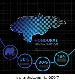 Honduras map infographic design template