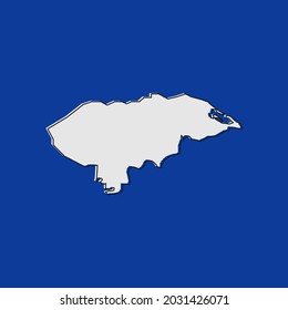 Honduras map on blue background