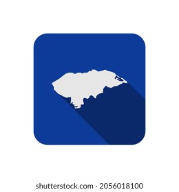 Mapa de Honduras en la plaza azul con gran sombra