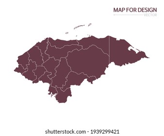 Honduras map on white background vector illustration.