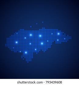 Honduras map page symbol for your web site design Honduras map logo, app, UI. Wire frame 3D mesh polygonal network line, design sphere, dot and structure. Honduras map.vector illustration eps 10