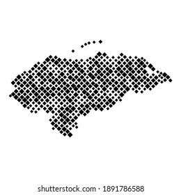 Honduras map from pattern of black rhombuses of different sizes. Vector illustration.