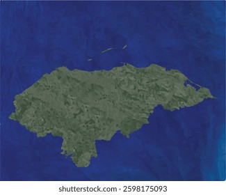 Honduras map with satellite view design style.