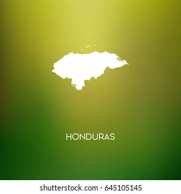 Honduras map silhouette. Abstract Blurred Background