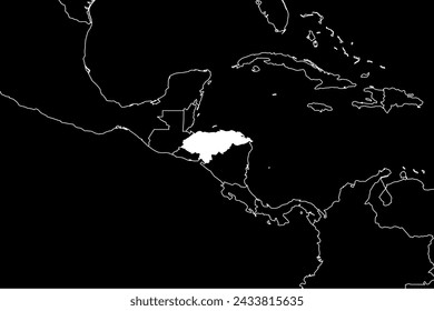 Honduras mapa de sudamérica fondo negro