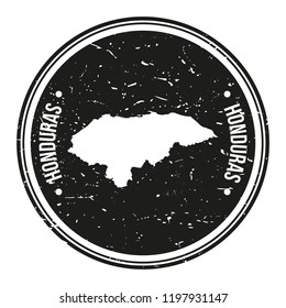 Honduras Map Symbol Round Design Stamp. Travel and Business Vector.