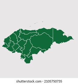 Honduras map vector, Abstract design vector illustration Eps 10. Green color palette color. High Detailed on white background.