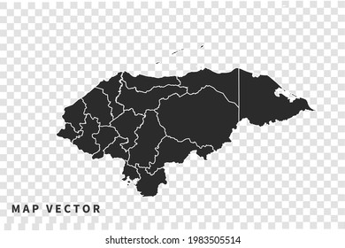 Honduras map vector, isolated on transparent background