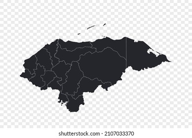 Honduras map vector, isolated on transparent background