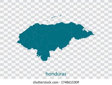 honduras map vector, isolated teal color on transparent background