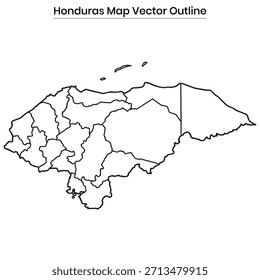 Honduras Map Vector Outline Editable Country Silhouette