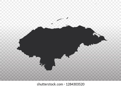 Honduras Map - World Map International vector template isolated on transparent background - Vector illustration eps 10