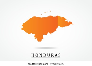 Honduras Map - World Map International vector template with Orange gradient color isolated on white background - Vector illustration eps 10