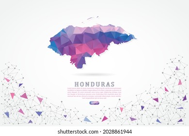 Honduras map - World Map International vector template with polygon pink color gradient isolated on white background for education, website, banner, infographic - Vector illustration eps 10