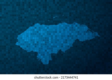 Honduras Map - World Map international vector template with technology style isolated on blue pixel background for education, design, website, infographic - Vector illustration eps 10