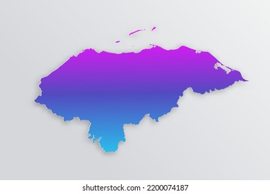 Honduras Map - World map International vector template with 3D, paper style including shadow and Gradient blue, purple color on grey background for design, infographic - Vector illustration eps 10
