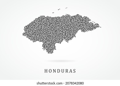 Honduras Map - World map vector template with Black grid on white background  for education, infographic, design, website, banner - Vector illustration eps 10