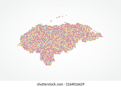 Honduras Map - World map vector template with colorful dots, grid, grunge, halftone style isolated on white background for education, infographic, design - Vector illustration eps 10