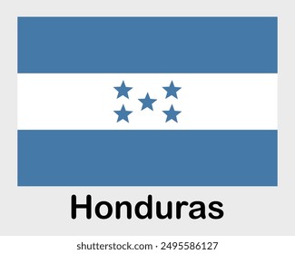 Honduras national flag. Banner, state symbol, flagpole.