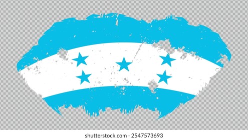 Bandera nacional de Honduras con efecto de pincel de trazo afligido sobre fondo aislado