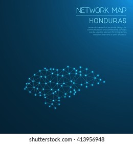 Honduras network map. Abstract polygonal map design. Internet connections vector illustration.