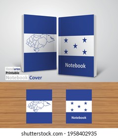 Honduras Notebook Design Mockup - 3D Book Template - National Country Map and Flag - Ready to Print Magazine Cover - Vector