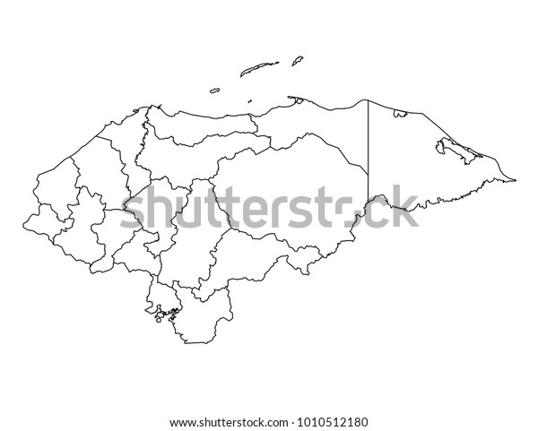 Honduras Outline Map Detailed Isolated Vector Stock Vector (Royalty ...