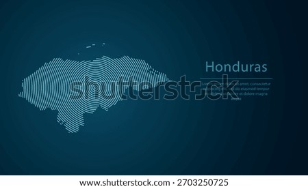 Honduras outline map filled with concentric circles on dark gradient background