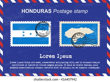 Honduras postage stamp, postage stamp, vintage stamp, air mail envelope.