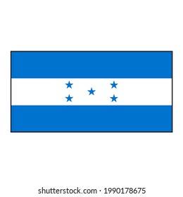 Honduras Rectangle Flag Vector Icon Button for North or Central American Island Concepts. 