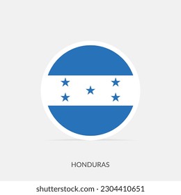 Icono de bandera redonda de Honduras con sombra.