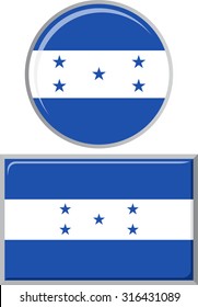 Honduras round and square icon flag. Vector illustration Eps 8.