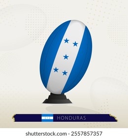 Honduras Rugby Ball on Rugby Kicking Tees with Modern Design. Illustration perfect for sports, national pride, and rugby-related projects.