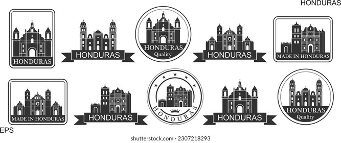 Honduras set. Isolated Honduras on white background