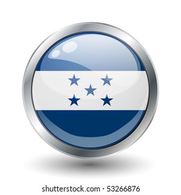 Honduras, shiny button flag vector illustration