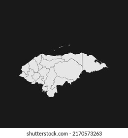 honduras soft white map with black detail and background