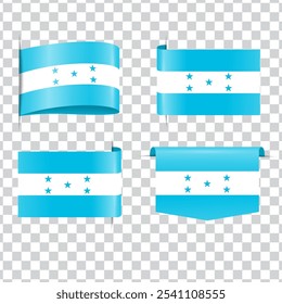 Honduras tag national flag with shadow
